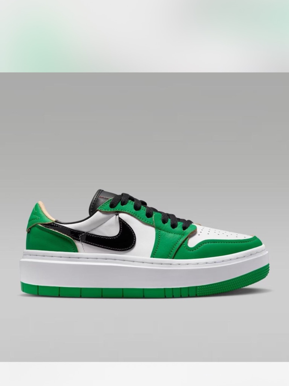 Nike Platform Low-Top Sneaker in Green, White & Black